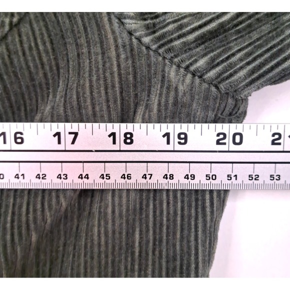 Denim & Company Corduroy Coat Women's Small Olive Green Fitted Back Slit Lined - Picture 9 of 13